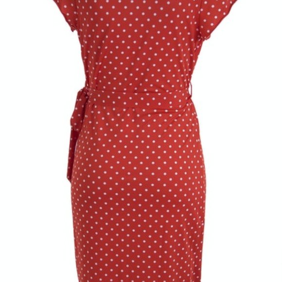 Uttam Boutique Cute Red Polka Dot Dress - Picture 6 of 8